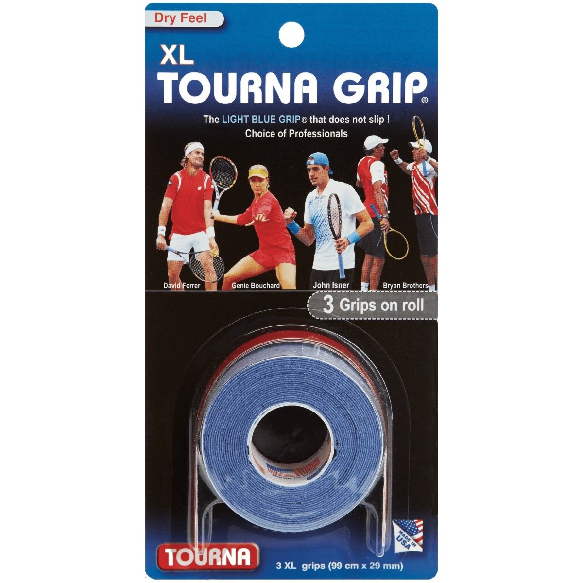 Tourna Grip Overgrip XL Original - 3 Pack Tennis Racket Grip Tape | Sweat Absorbing, Non-Slip Handle Wrap for Tennis, Badminton, Squash & Racquetball