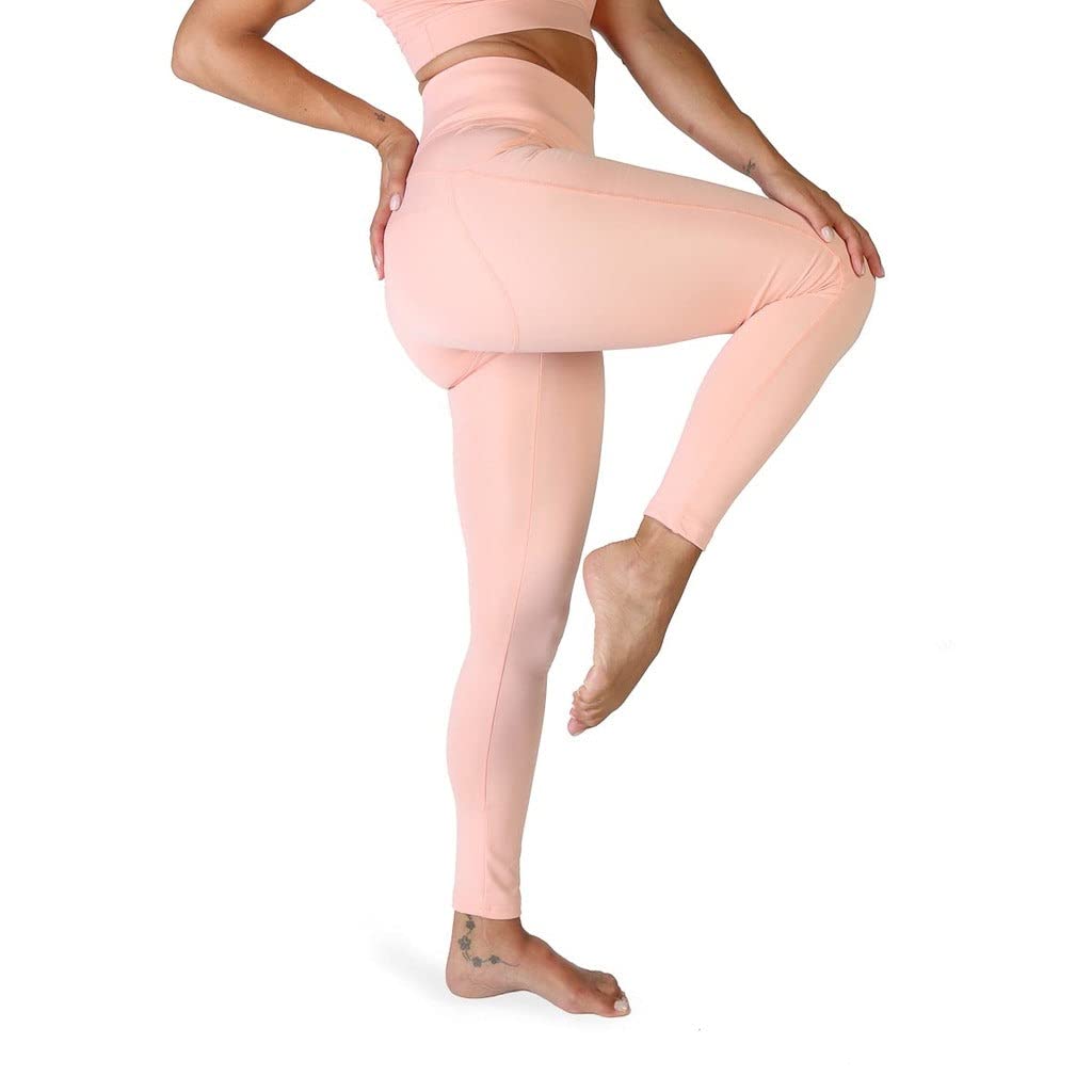 Bodyboo BB24004 Women's High Waist Yoga Leggings - Pink, Comfortable & Stretchy Workout Pants for Yoga, Gym & Running | Perfect for Fitness, Lounge & Everyday Wear