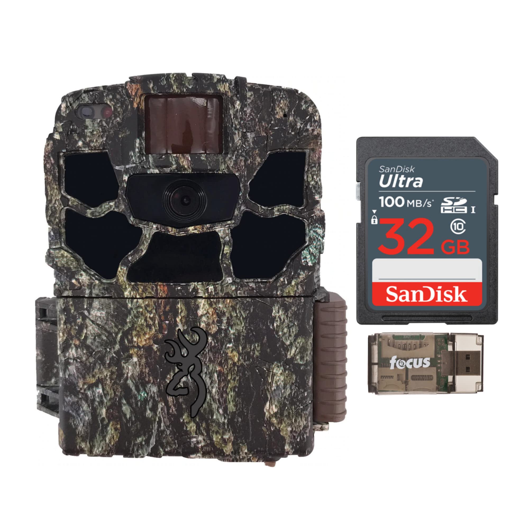 Browning Dark Ops Full HD 20MP Trail Camera with Night Vision, 32GB SD Card & Card Reader Bundle - Ideal for Wildlife Monitoring, Hunting, and Outdoor Security Surveillance