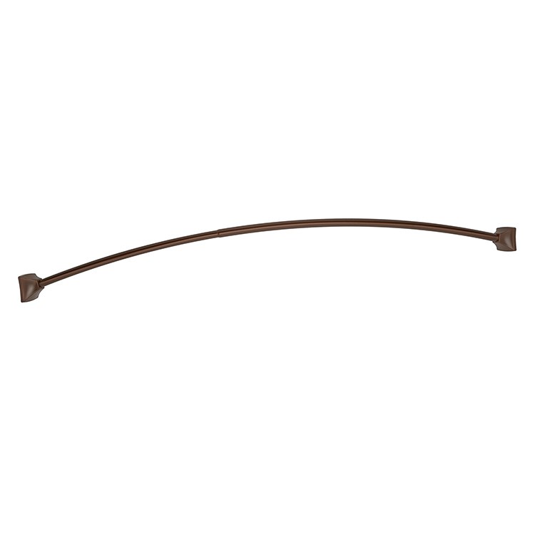 Adjustable Length Curved Stainless Steel Shower Rod with Concealed Mount Flanges - Rustproof Bathroom Tension Rod for Bathtub & Shower Enclosure - Perfect for Small Spaces and Modern Bathroom Designs