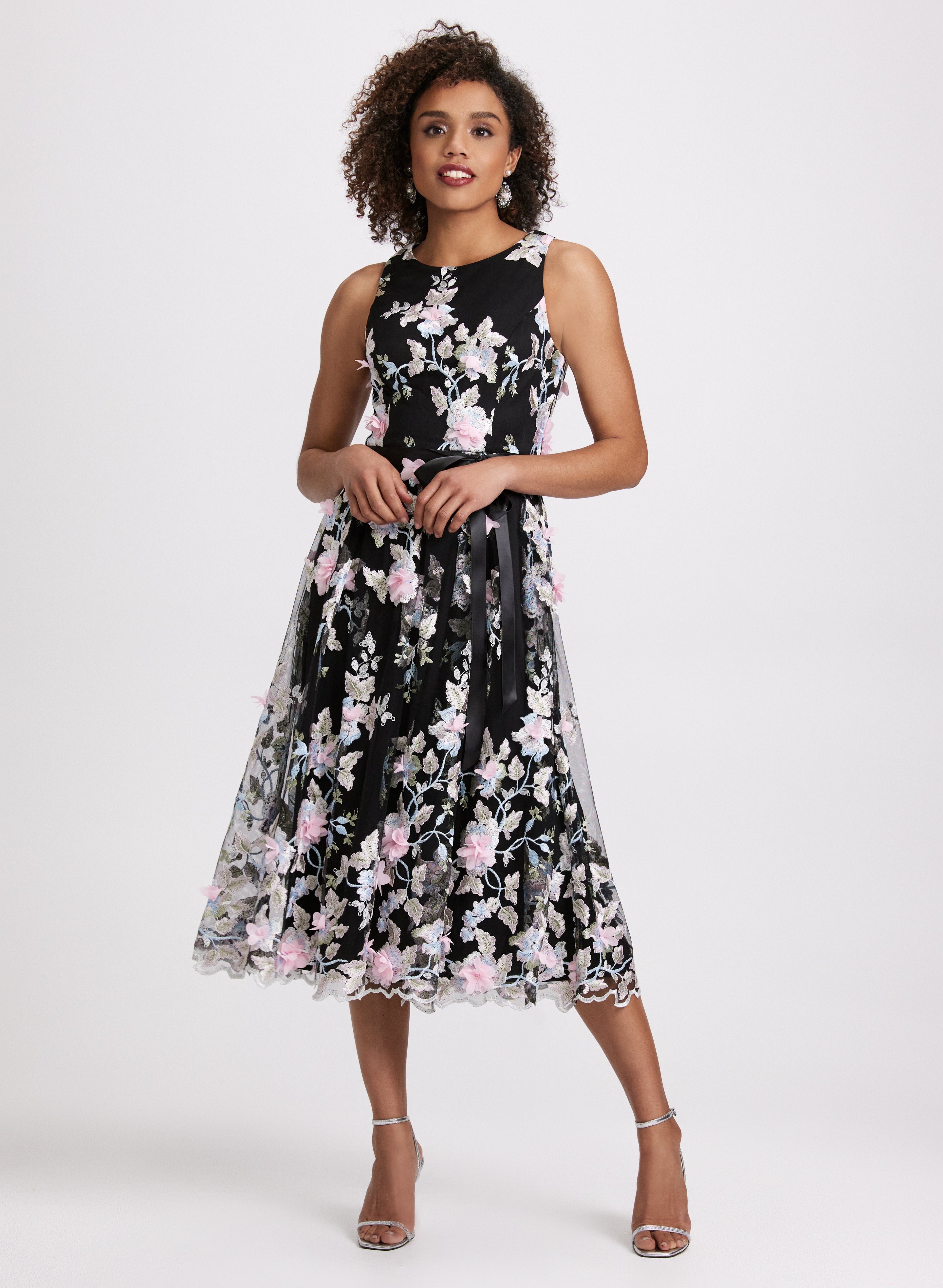 Elegant Embroidered Tulle Dress for Women - Perfect for Weddings, Parties & Special Occasions
