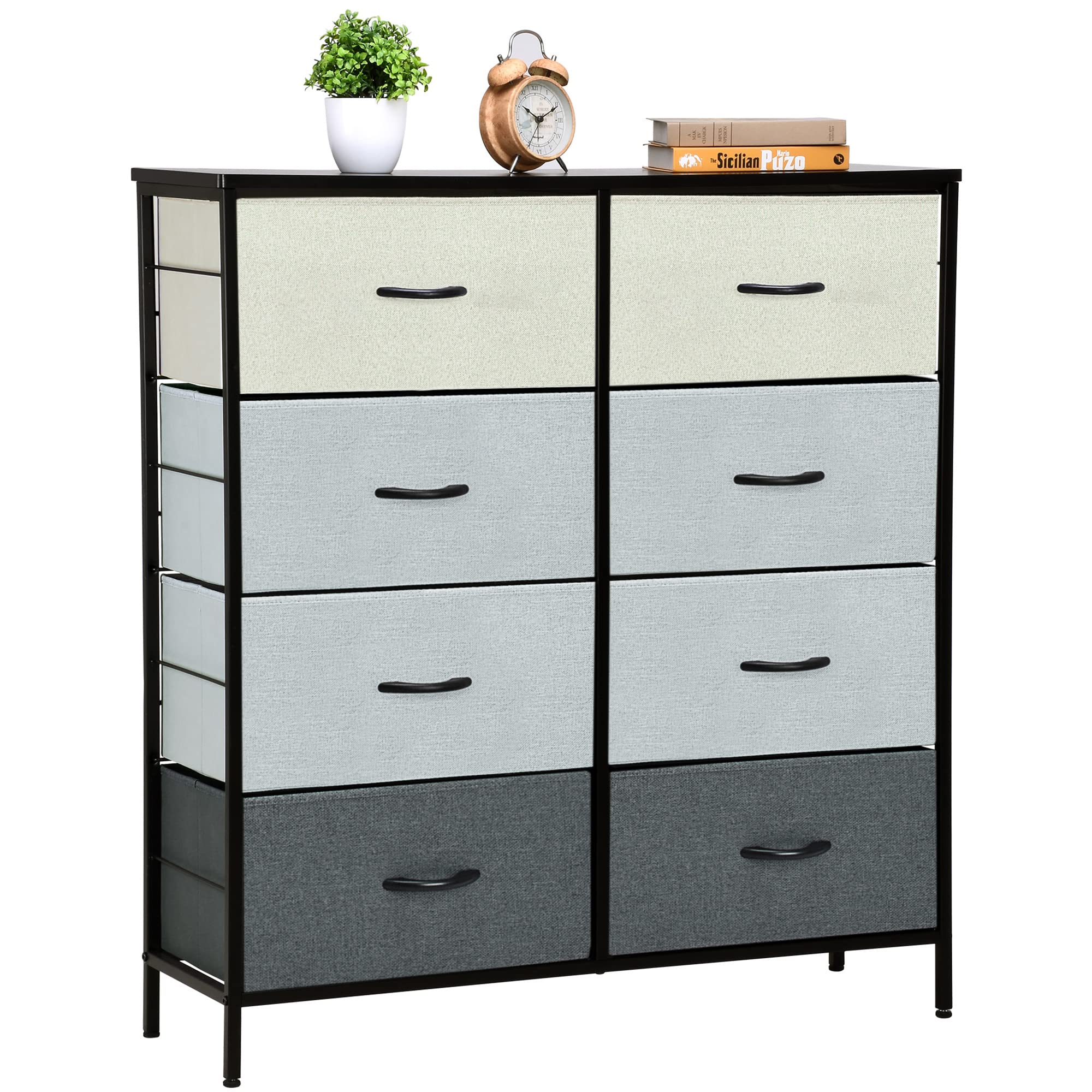 YITAHOME 8-Drawer Fabric Dresser for Bedroom - Tall Storage Chest with Drawers, Modern Dresser Organizer for Clothes, Bedding & Accessories | Perfect for Bedroom, Living Room, Entryway or Closet (Multi-Grey)