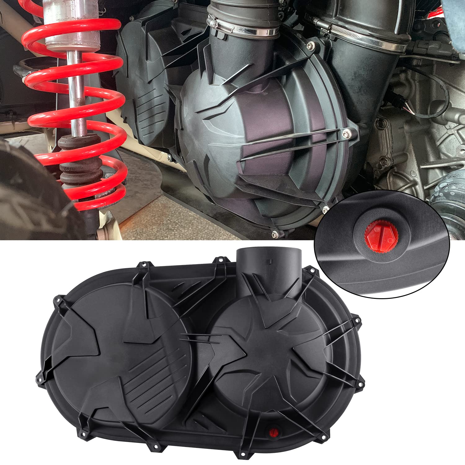 Can-Am Maverick X3 XDS XRS Outer Back Plate Clutch Cover & CVT Air Guide (2017-2025) - Replacement #420212508 - Durable Belt Housing Protection for Off-Road & UTV Adventures