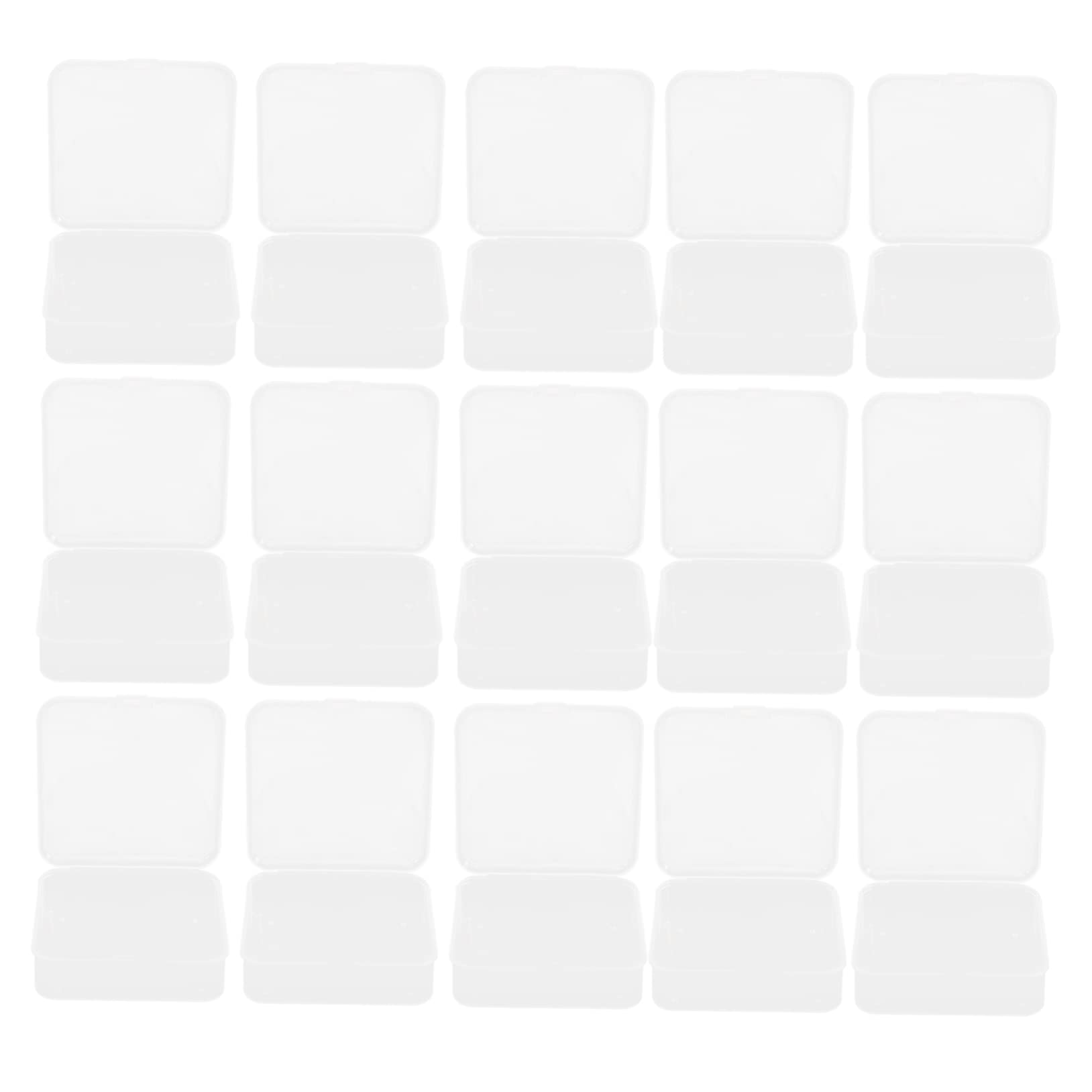 FRCOLOR 32-Piece Clear Plastic Storage Box Set - Transparent Nail Tips Organizer, Bead Container, Jewelry & Ring Holder - Perfect for Nail Salon, DIY Crafts, and Earring Organization (PP Material)