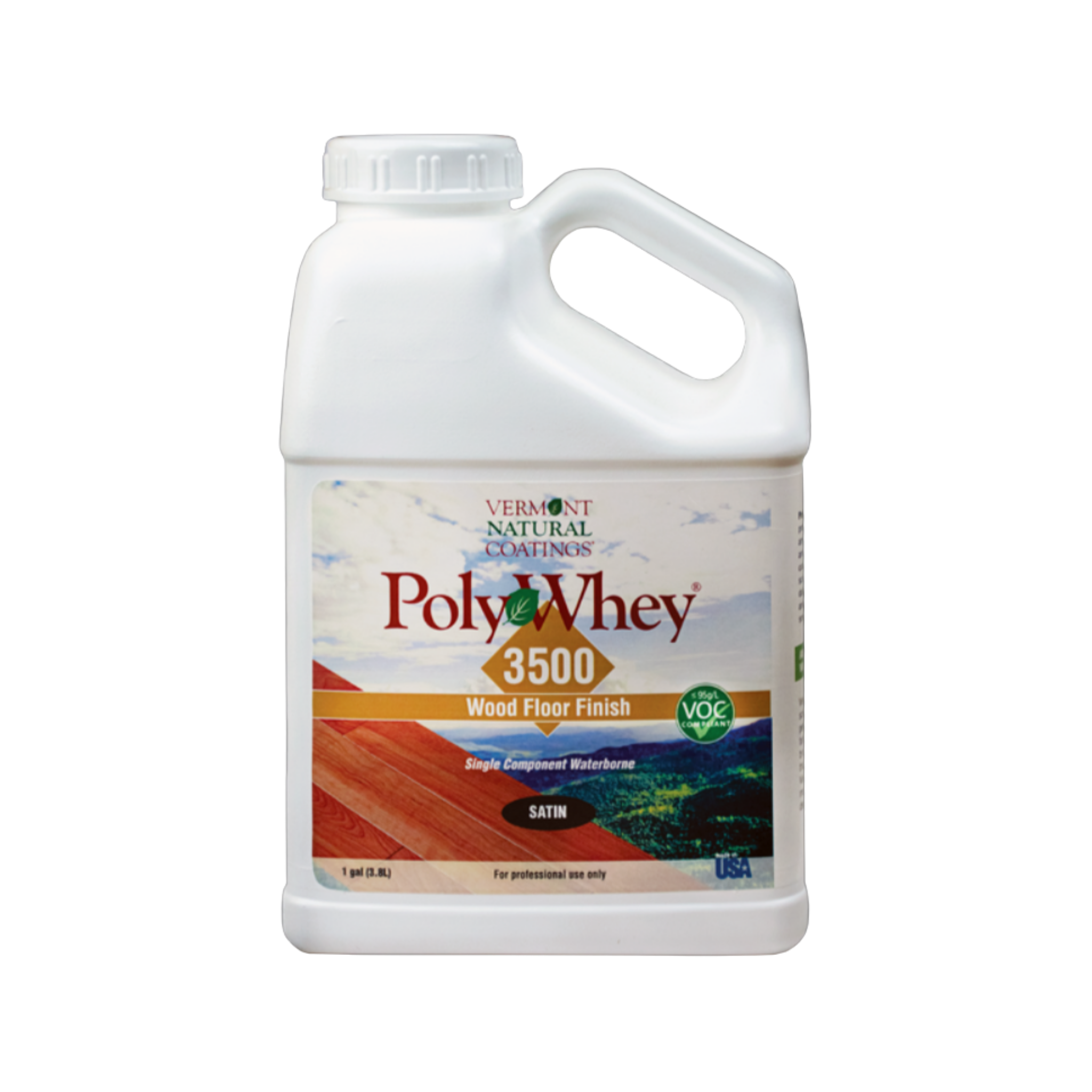 Vermont Natural Coatings PolyWhey 3500 Eco-Friendly Wood Floor Finish - Non-Toxic, Durable Protection for Hardwood Floors in Living Rooms, Bedrooms & Kitchens