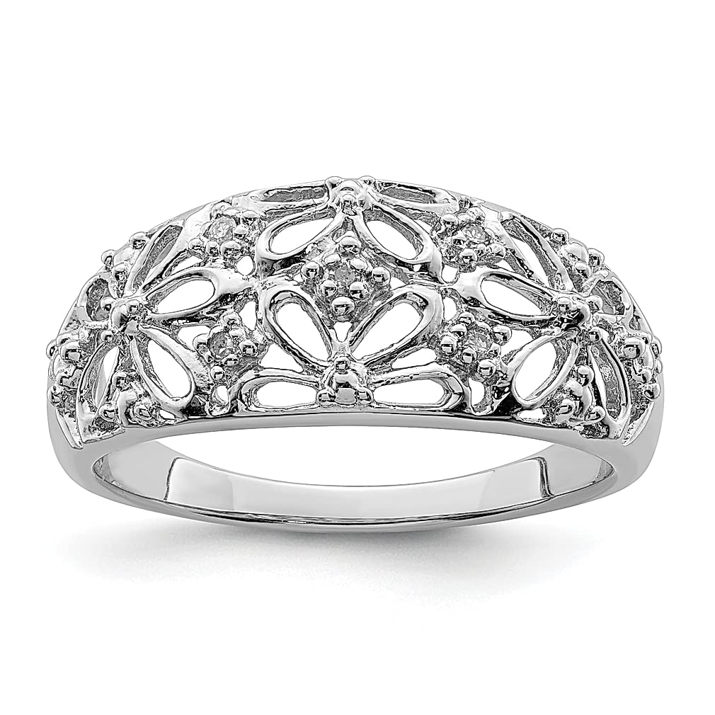 925 Sterling Silver Diamond Band Ring for Women - Elegant & Dainty Fine Jewelry Gift for Her - Perfect for Anniversaries, Engagements & Special Occasions