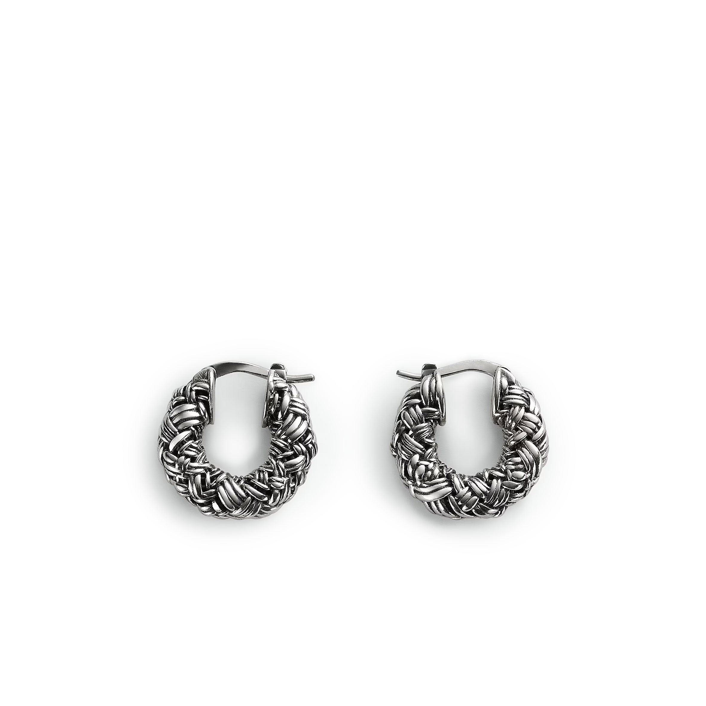 925 Sterling Silver Intreccio Hoop Earrings for Women - Elegant Everyday Jewelry for Work, Date Night & Special Occasions