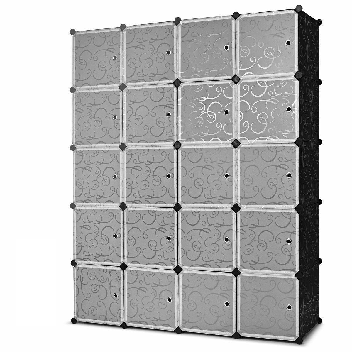20-Cube Portable Closet Organizer with Doors - Multi-Functional Storage Cabinet for Clothes, Shoes, Toys & Bathroom Essentials | Perfect for Bedroom, Closet & Home Organization
