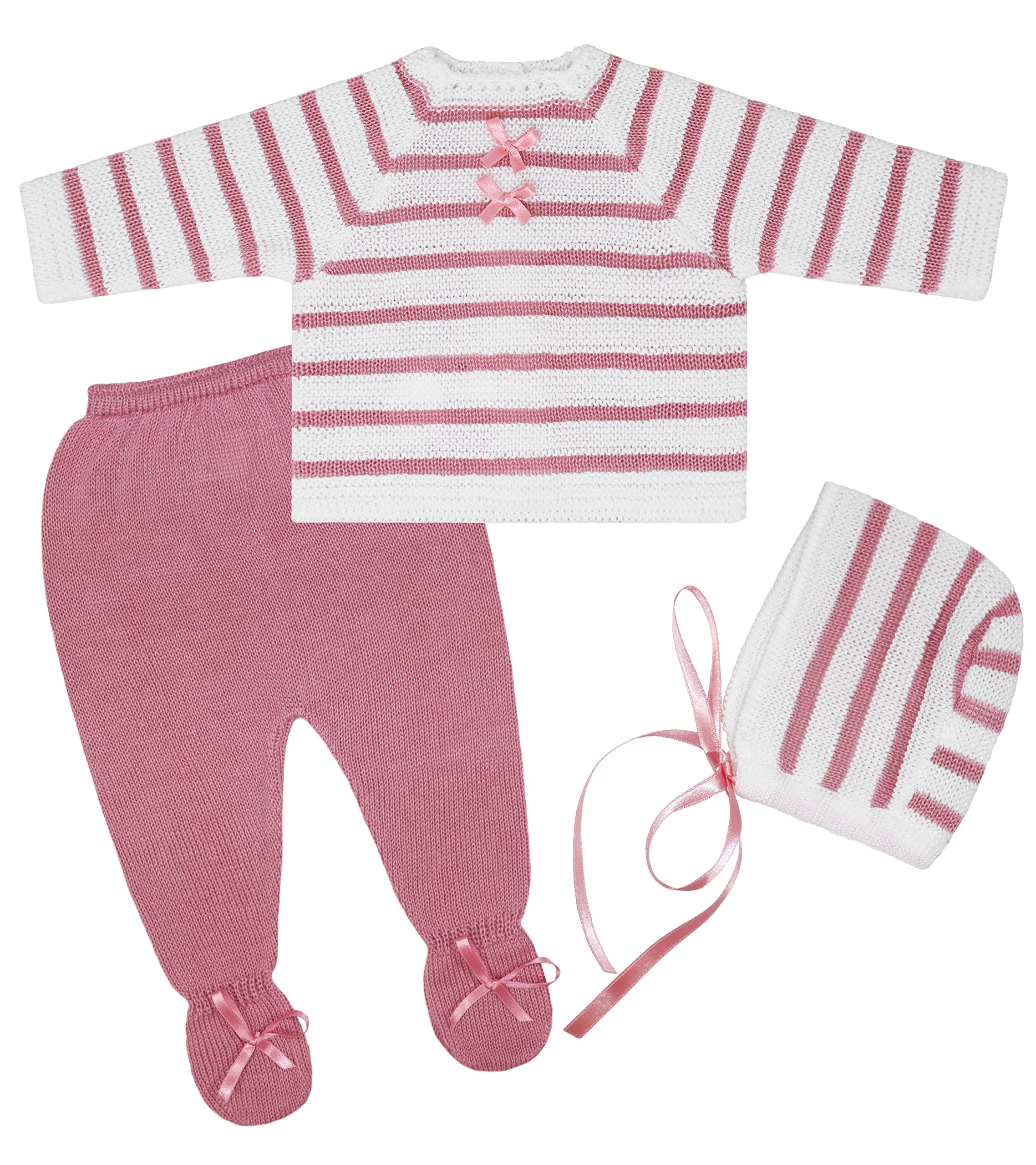 Soft Newborn Baby Knitted Clothes Set - Cute Coming Home Outfit for Infant Boys & Girls | Perfect for Hospital Photos, Christening & First Birthday