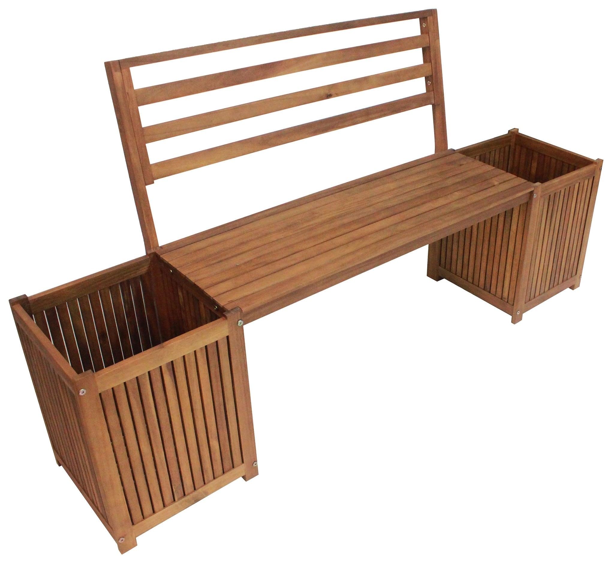 Leigh Country Sequoia Planters Bench - Outdoor Garden Bench with Planter Boxes, Rustic Wooden Seating for Patio, Deck, Backyard & Garden Decor (Perfect for Outdoor Relaxation & Gardening)