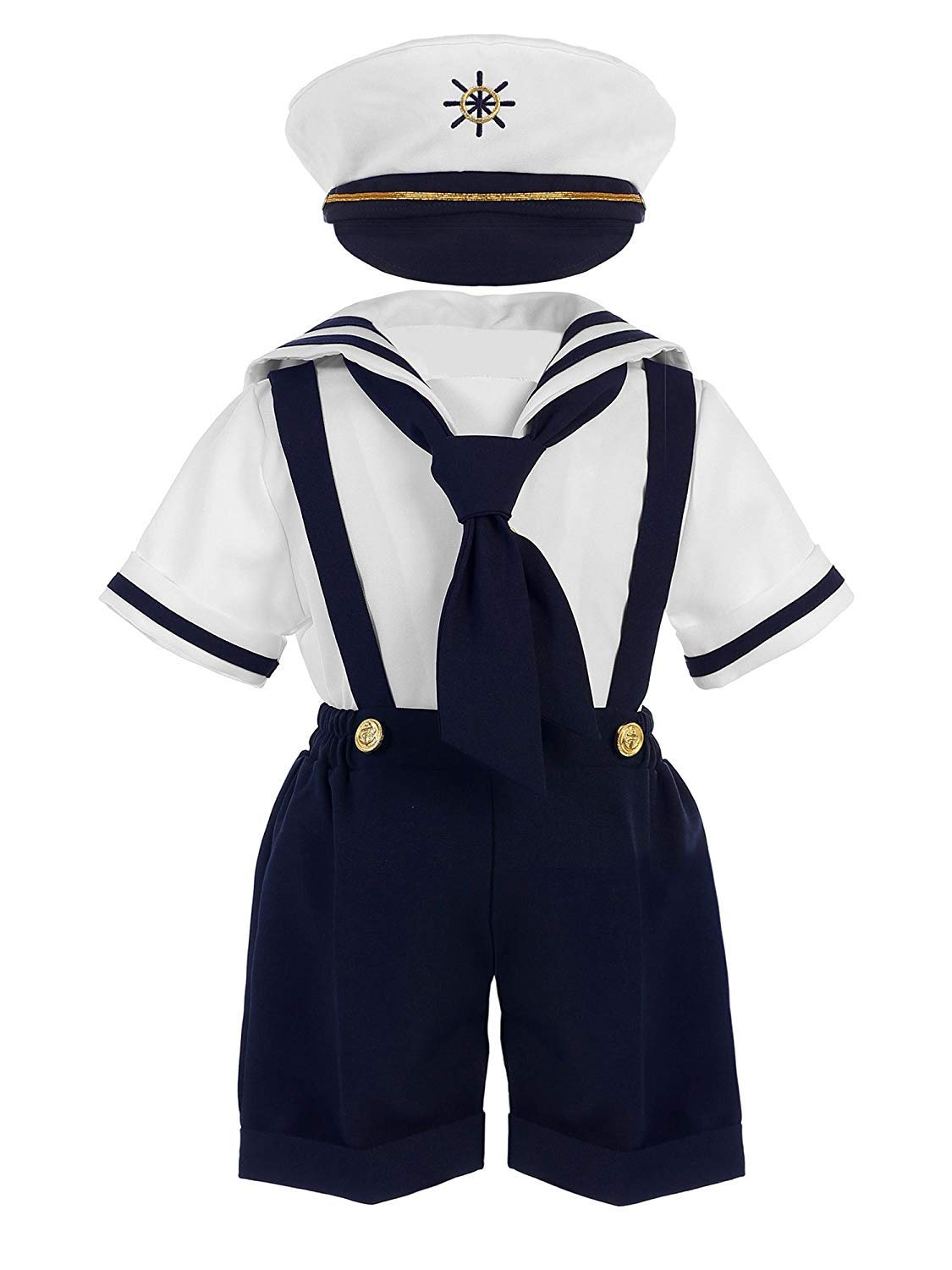 iGirlDress Baby Toddler Boys Nautical Sailor Outfit - 4 Piece Short Suit Set for Boys | Perfect for Summer, Beach, Photo Shoots & Special Occasions