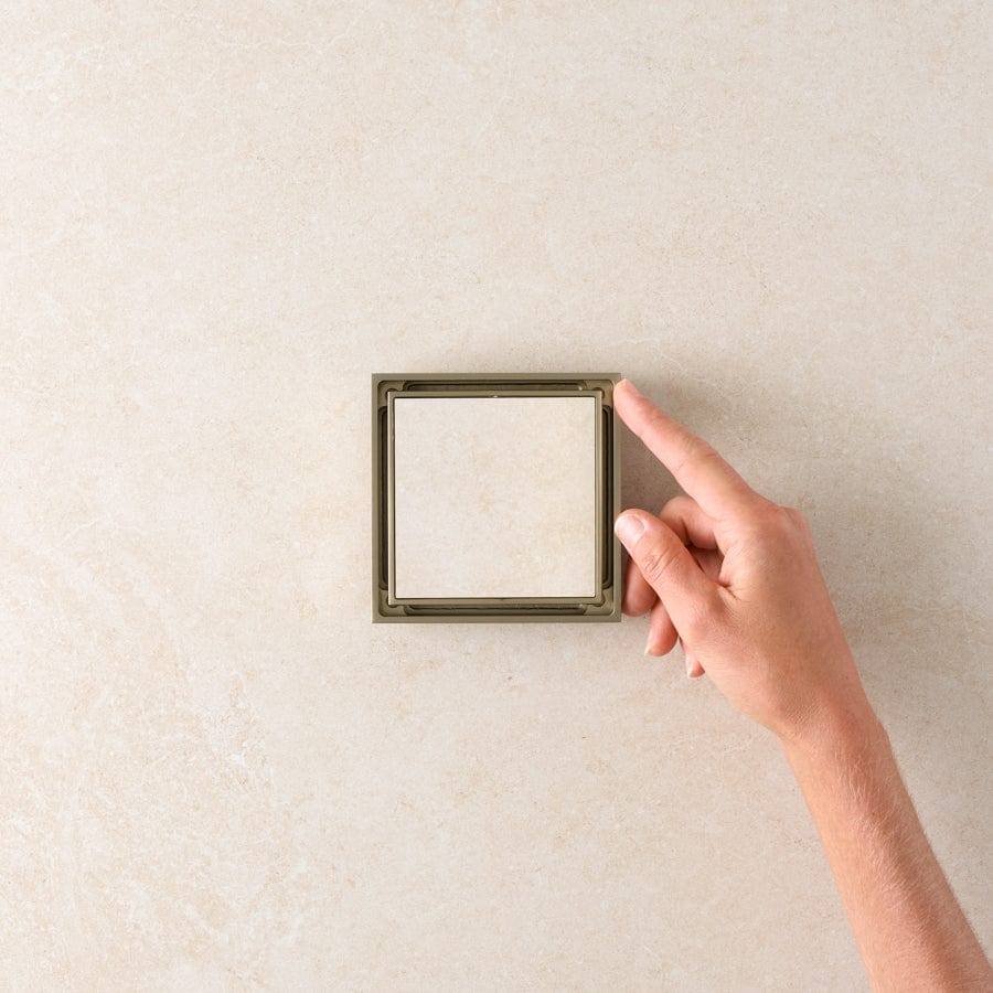 Brushed Nickel Tile Insert Floor Waste Drain - Bathroom & Shower Floor Drain Cover for Home & Commercial Use