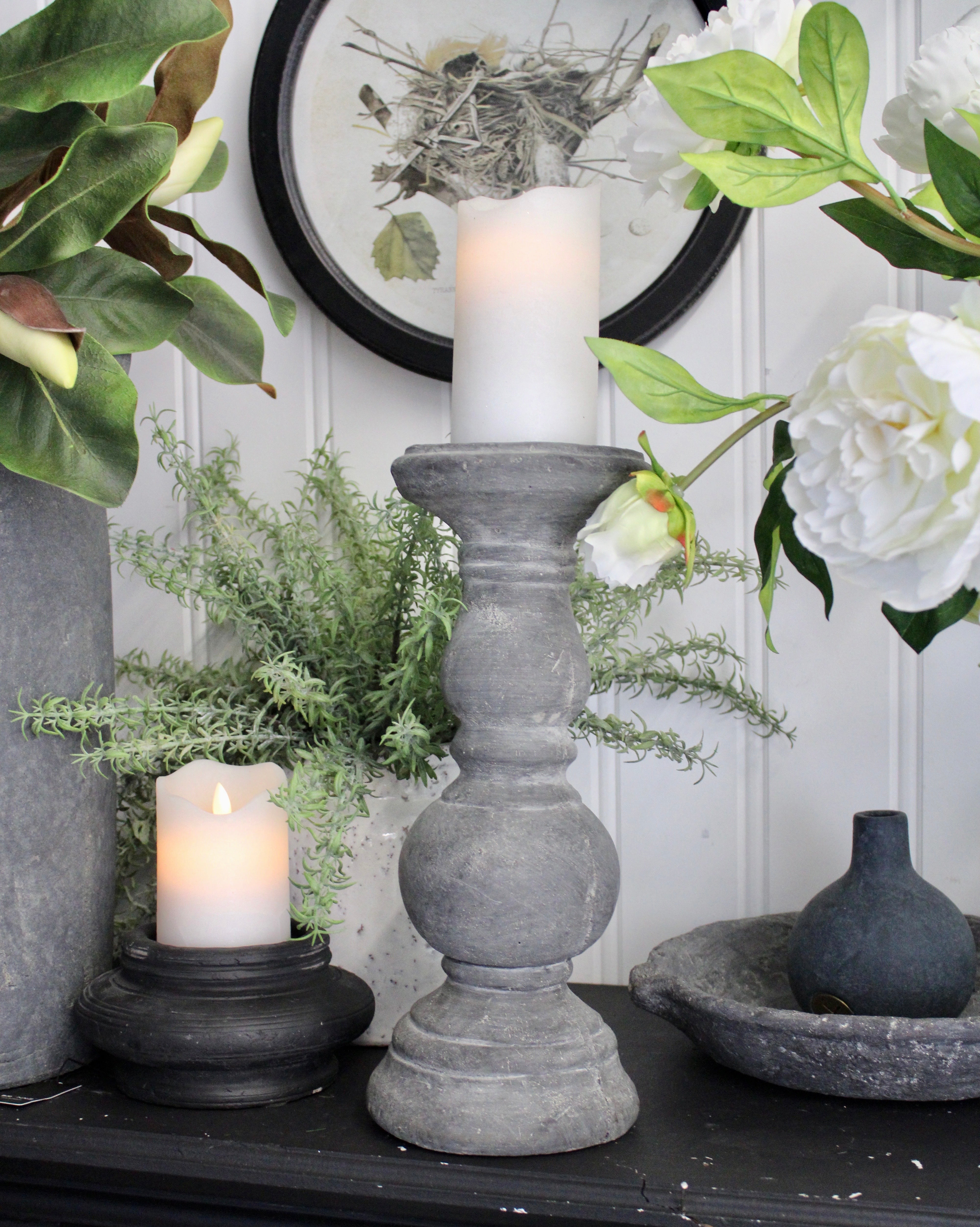 Large Rustic Candle Holder - Handmade Wooden Candle Stand for Home Decor, Weddings & Farmhouse Style - Perfect for Centerpieces, Fireplace Mantel & Cozy Ambiance