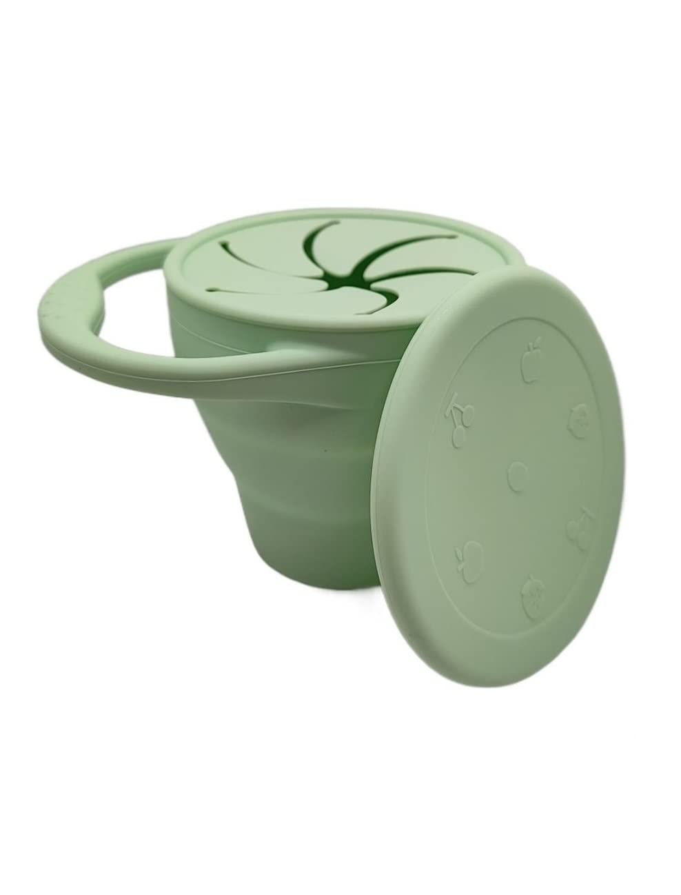 Collapsible Silicone Baby Snack Cup with Dustproof Lid - Portable Snack Container for Infants & Toddlers - Perfect for On-the-Go, Travel, Daycare and Mess-Free Snacking