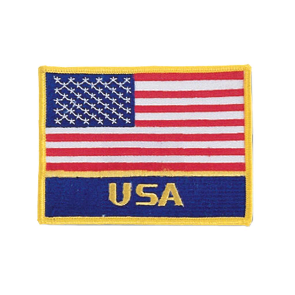 Premium USA Flag Patch - Sewn in USA - Patriotic Embroidered Iron-On Patch for Jackets, Hats & Bags