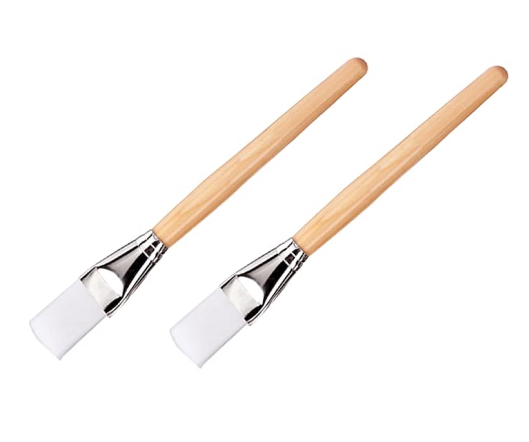 ZAUKY Professional Flat Mask Applicator Brush - Soft Face Pack & Bleach Brush for Men & Women - 2 Pack (Multicolor) - Perfect for Salon, Spa & At-Home Skincare Routines