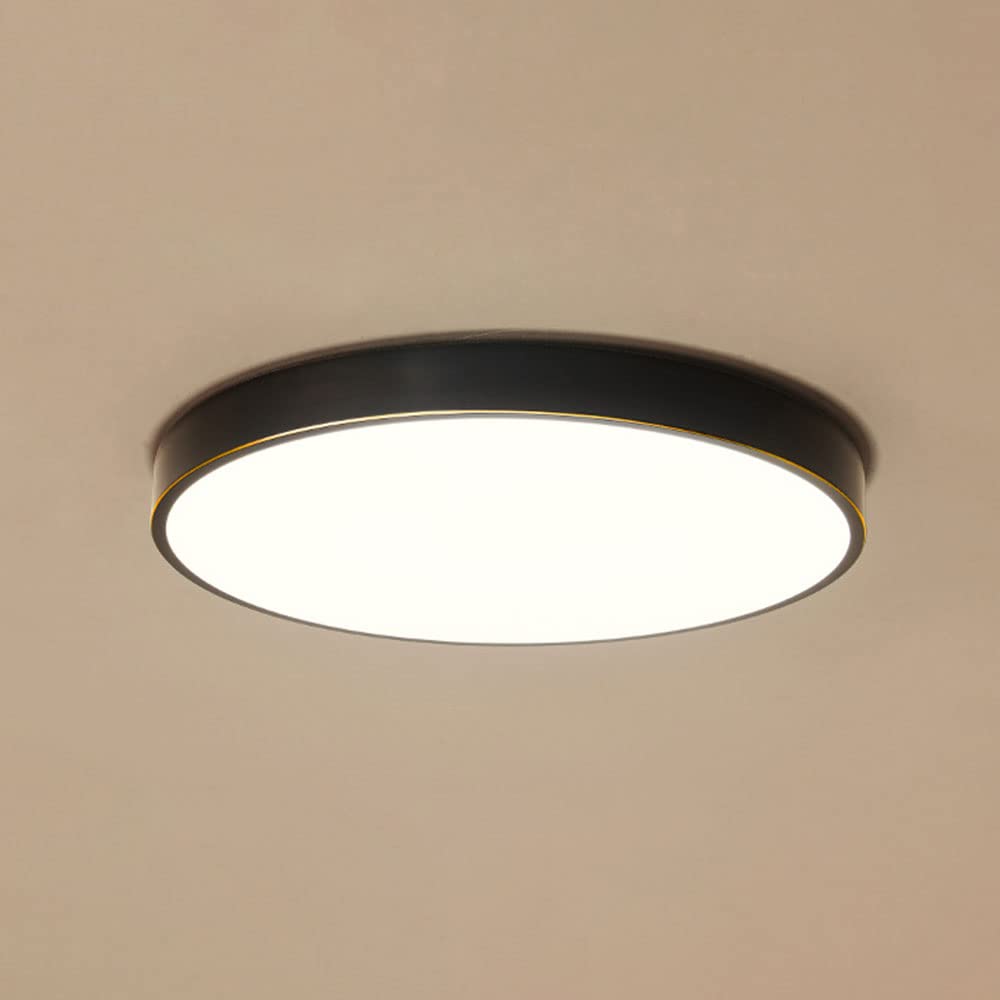 Modern 3-Color Dimmable LED Flush Mount Ceiling Light - Slim Copper Fixture for Dining Room, Bedroom & Living Room | Energy Saving Home Lighting Solution