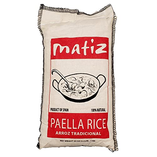Matiz Valenciano Paella Rice from Spain (2.2 lbs) - Authentic Spanish Medium-Grain Rice for Paella, Risotto & Seafood Dishes | Natural Flavor | Soy-Free & Gluten-Free | Perfect for Home Cooking & Spanish Cuisine