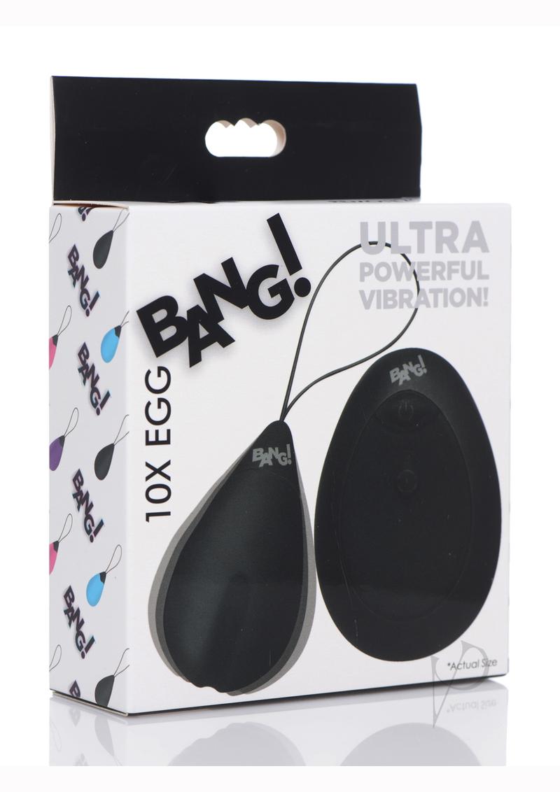 10X Rechargeable Silicone Vibrating Egg with Wireless Remote Control - Black | Powerful Personal Massager for Couples & Solo Play | Perfect for Bedroom Fun & Stress Relief