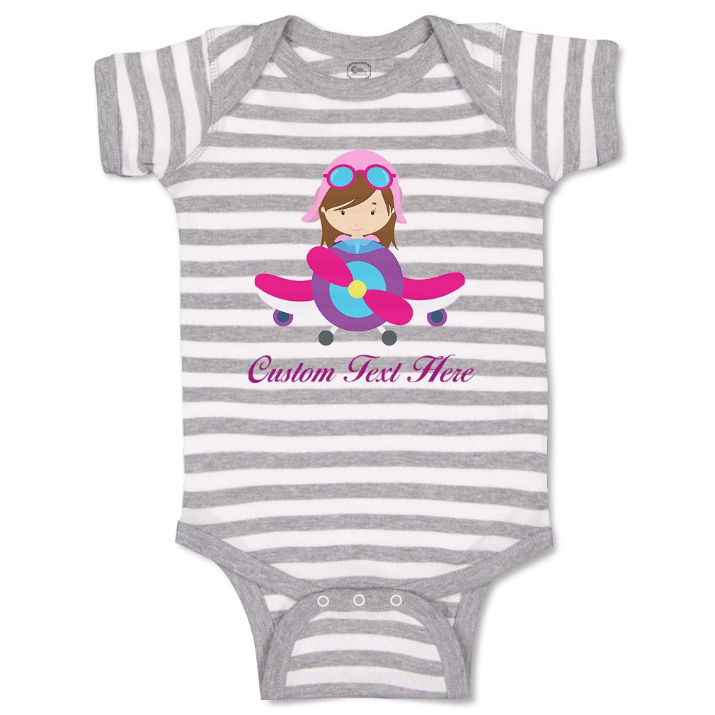 Custom Baby Bodysuit - Airplane Pilot Design for Boys & Girls | Soft Cotton Infant Clothes | Perfect for First Flights, Aviation Themed Parties & Cute Photo Shoots