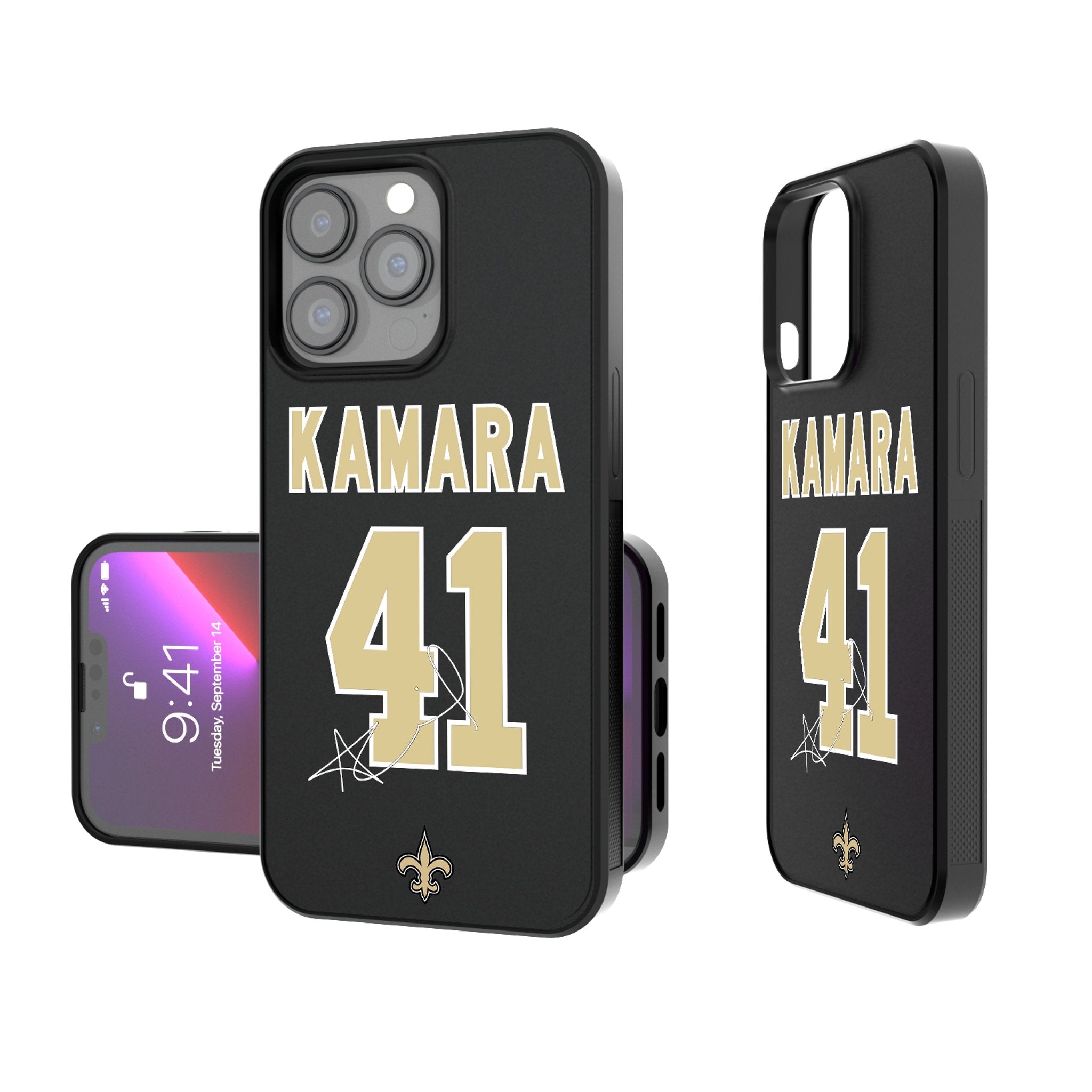 Alvin Kamara New Orleans Saints 41 Ready Bump Shockproof Phone Case for iPhone & Samsung - Perfect for Football Games & Saints Fan Gifts