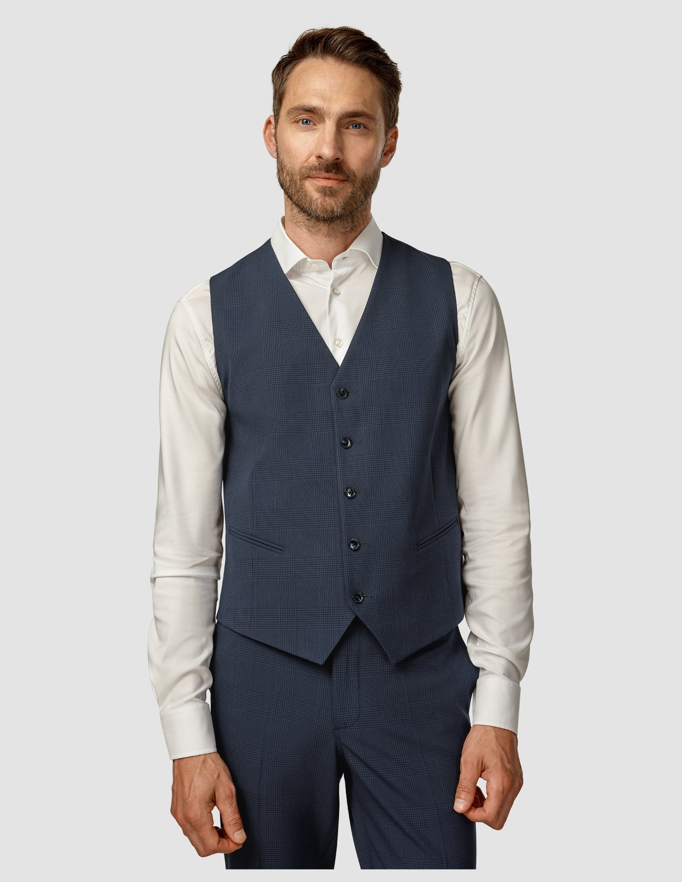 Essential Vest Dark Blue Check - Stylish & Comfortable Men's Casual Vest for Everyday Wear | Perfect for Outdoor Activities, Work & Travel