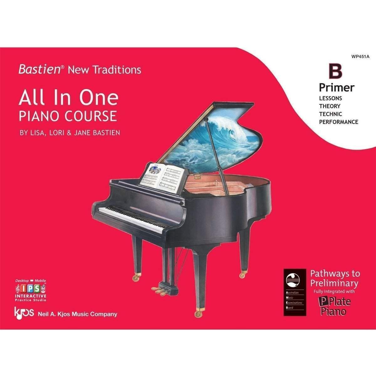 Bastien All-In-One Piano Course Primer B – Beginner Piano Book for Kids & Adults – Learn Piano at Home or School