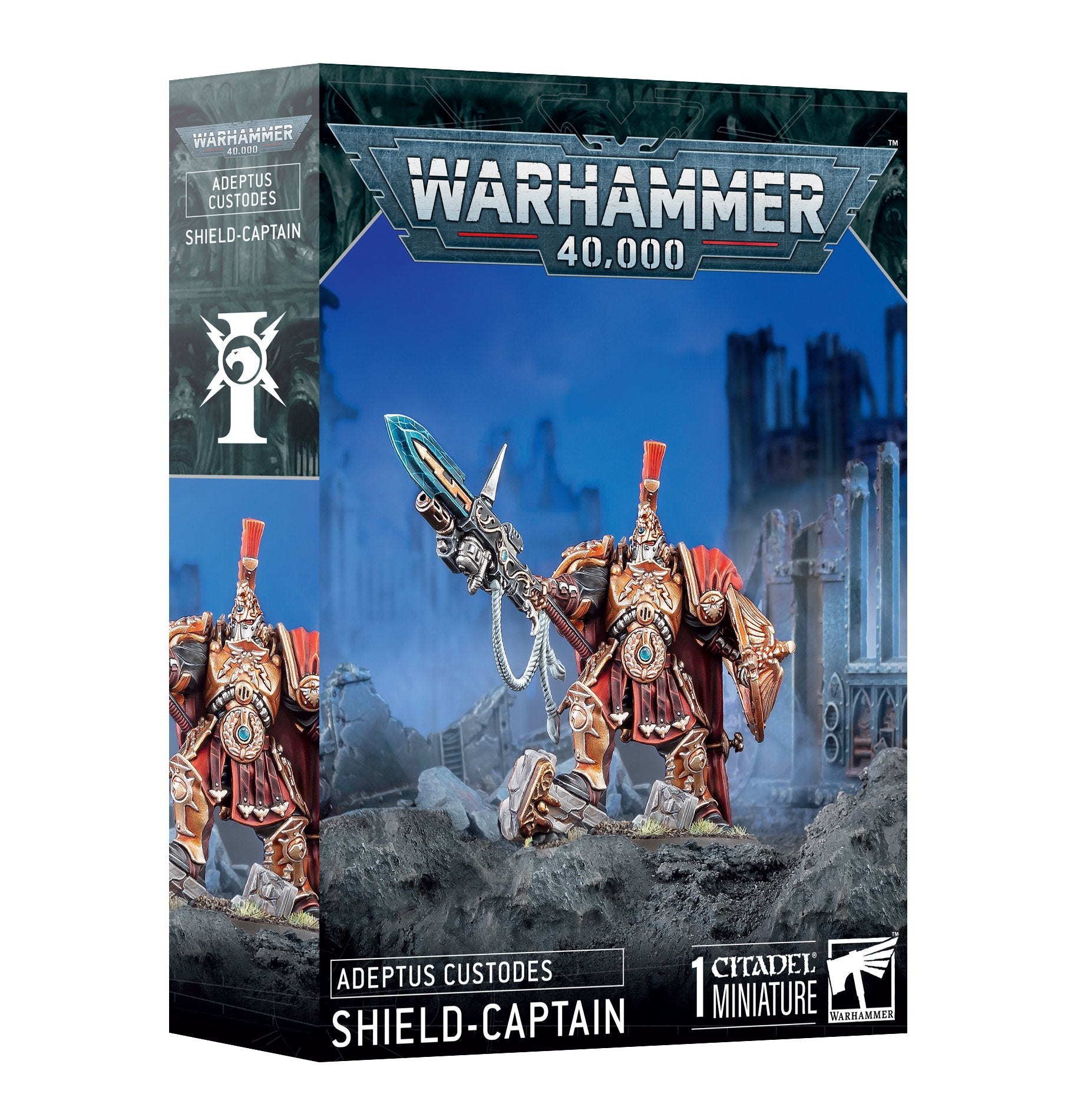Adeptus Custodes Shield Captain - Warhammer 40K Elite HQ Model for Tabletop Gaming & Collecting - Perfect for Competitive Play and Display