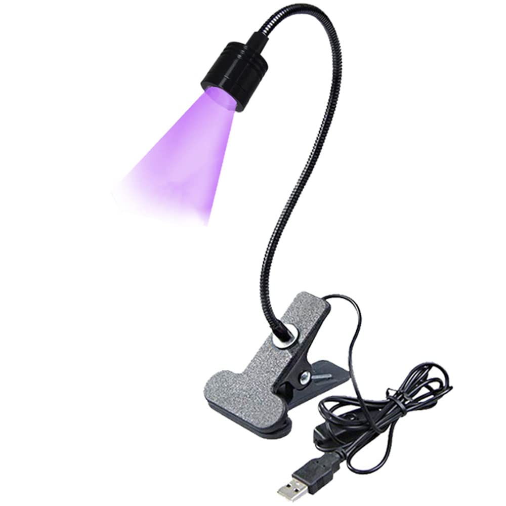 Professional 3W 5V USB UV LED Nail Lamp - Portable Gel Nail Polish Dryer with Adjustable Gooseneck & Clamp for At-Home & Salon Manicures - Fast Curing Light for UV Gel Nails, Acrylics & Nail Art Tools (Black) | Perfect for DIY Nail Care, Travel & Professional Use