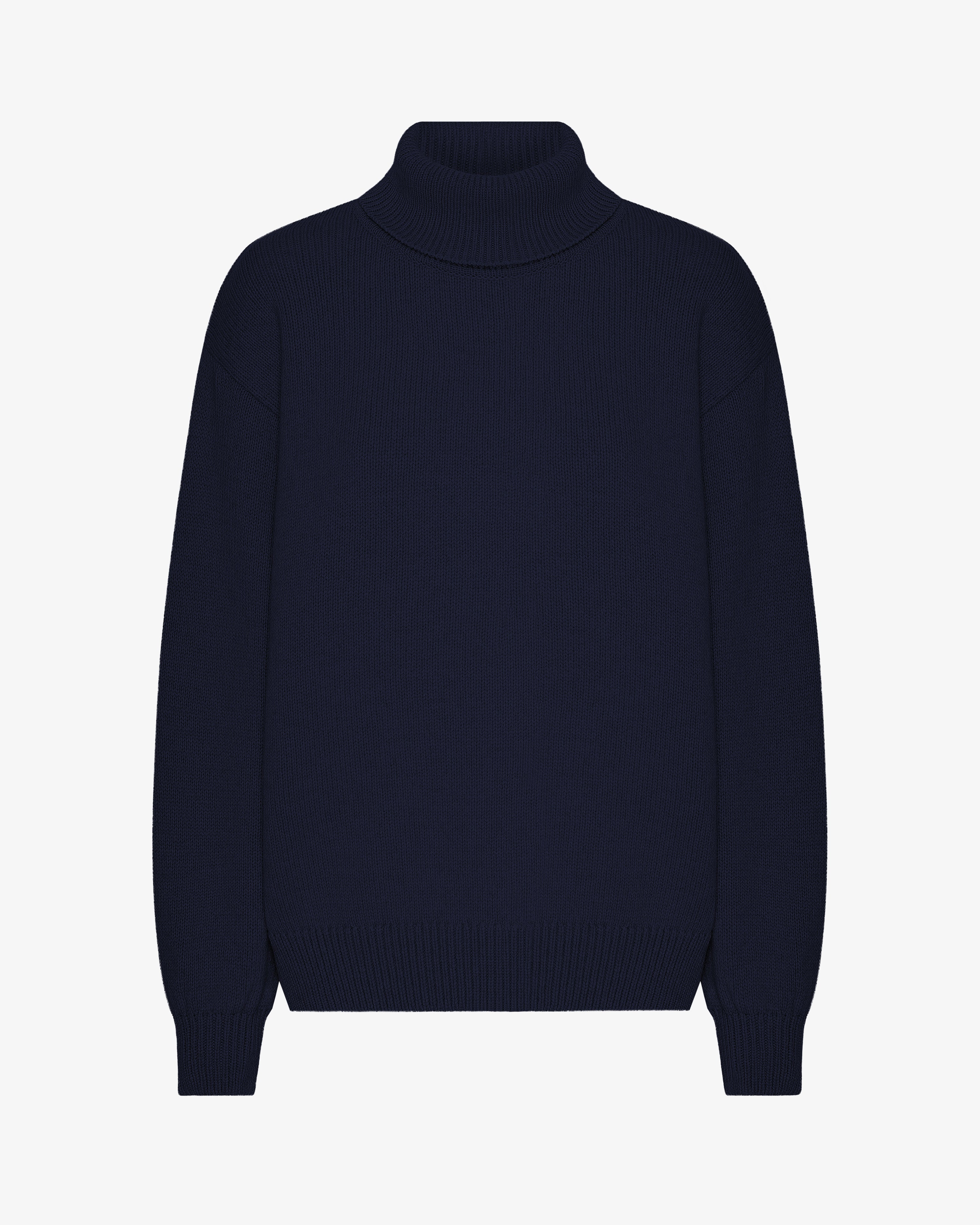Premium Merino Wool Turtleneck Sweater for Men & Women - Soft & Warm Navy Blue Pullover - Perfect for Winter, Office & Casual Wear