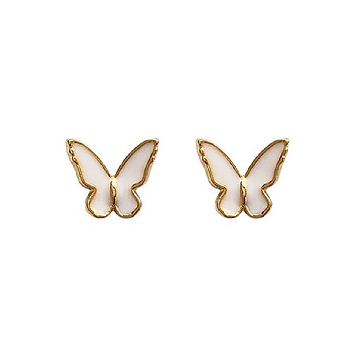 14K Gold Butterfly Earrings for Women - Hypoallergenic Cubic Zirconia Sterling Silver Stud & Dangle Earrings | Minimalist Hoop Earrings for Girls | Perfect Jewelry Gift for Birthday, Anniversary & Everyday Wear