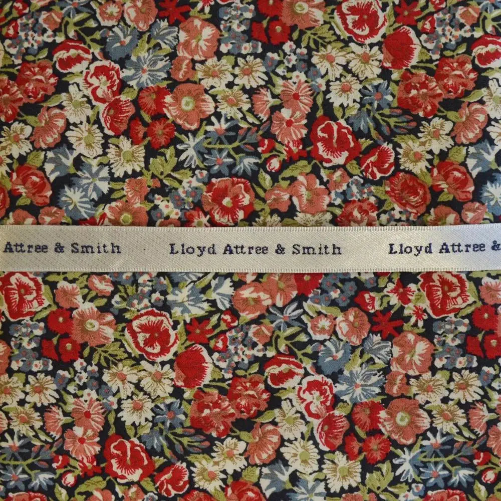 L.A. Smith Red Hank - Premium Liberty Fabric Handmade Hankie - Perfect for Weddings, Vintage Fashion & Everyday Elegance