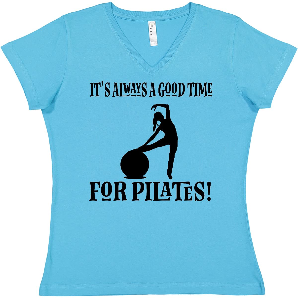 Inktastic Women's V-Neck Fitness T-Shirt - Perfect for Yoga, Pilates & Workouts - Comfortable Exercise Top for Active Lifestyles