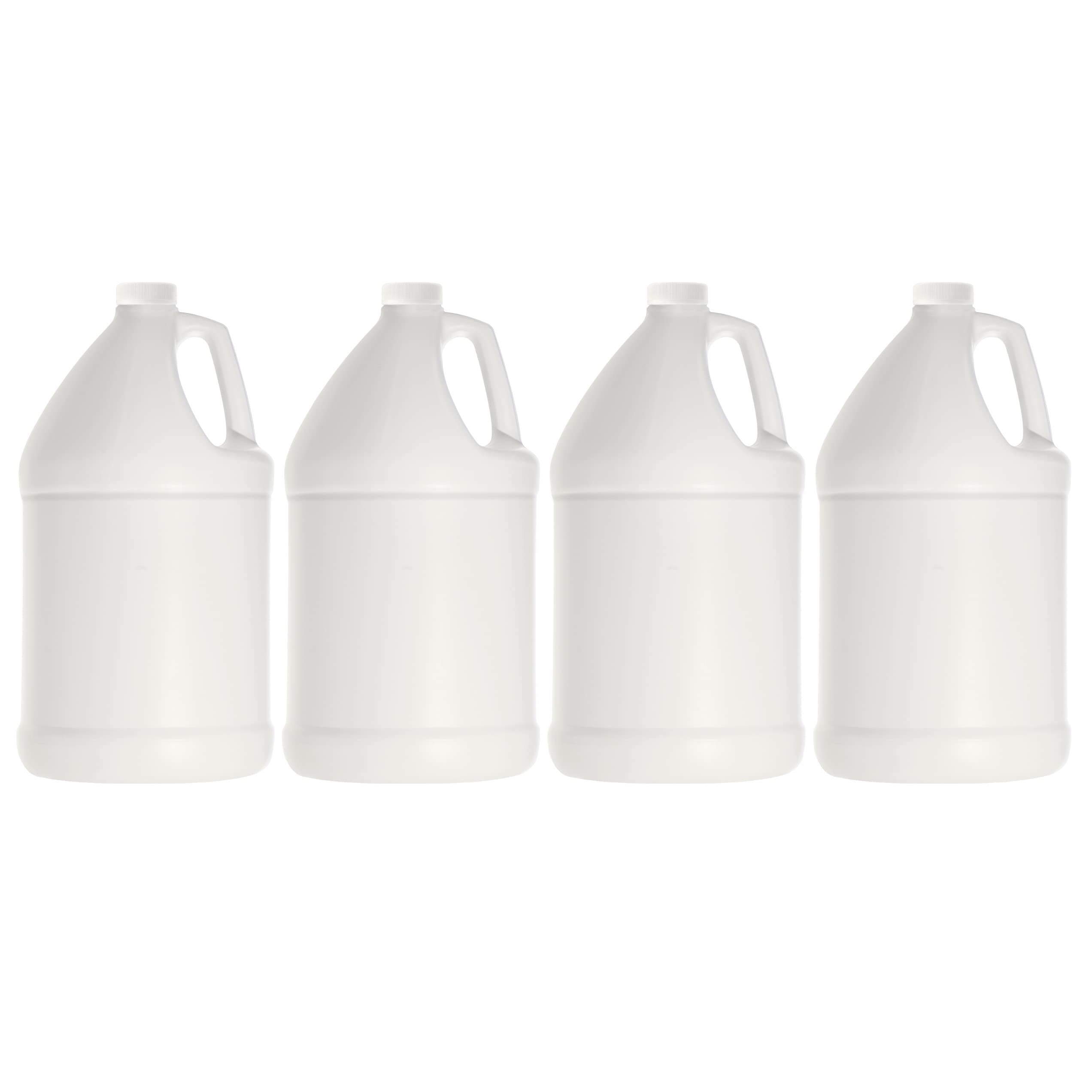 KOALA 1 Gallon Round HDPE Opaque Jug with Leak-Proof Twist Cap - Food Safe, BPA Free Refillable Storage Containers (4-Pack) - Ideal for Shampoo, Conditioner, Detergent, Soap, Lotion, Gel & Hand Sanitizer - Perfect for Home, Kitchen, Bathroom & Laundry Organization