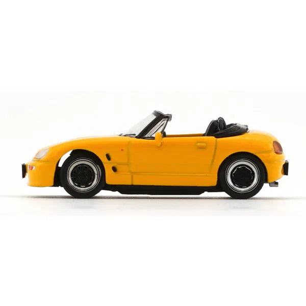 BM Creations 1:64 Scale Diecast Suzuki Cappuccino Yellow RHD Model Car - Perfect for Collectors, Display & Racing Dioramas