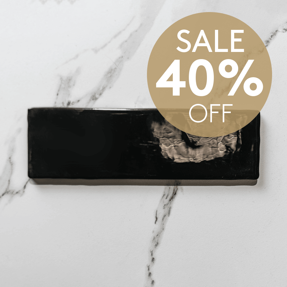 Acquarella Black 60x200 Glossy Subway Tile - Premium Ceramic Wall & Backsplash Tile for Kitchen, Bathroom & Shower Renovation