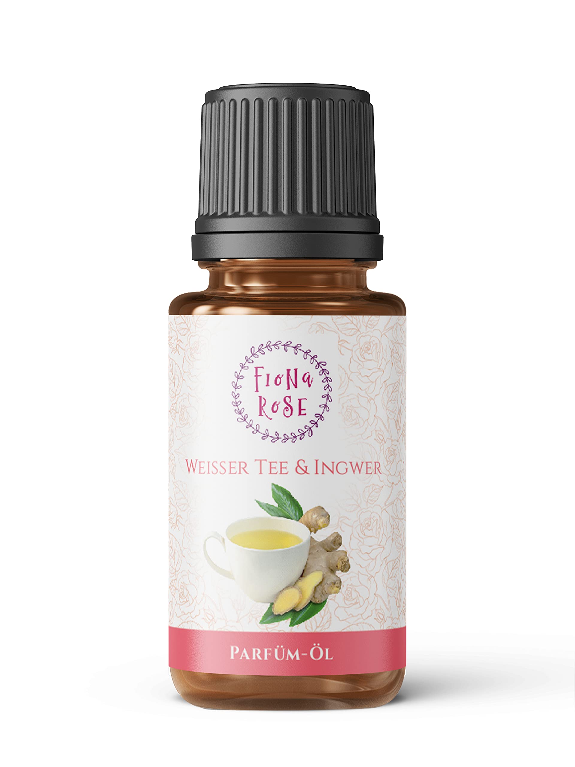 Fiona Rose Perfume Oil - White Tea & Ginger Scented Essential Oil for Women, Long-Lasting Natural Fragrance, Roll-On Perfume for Daily Wear, Work & Romantic Dates