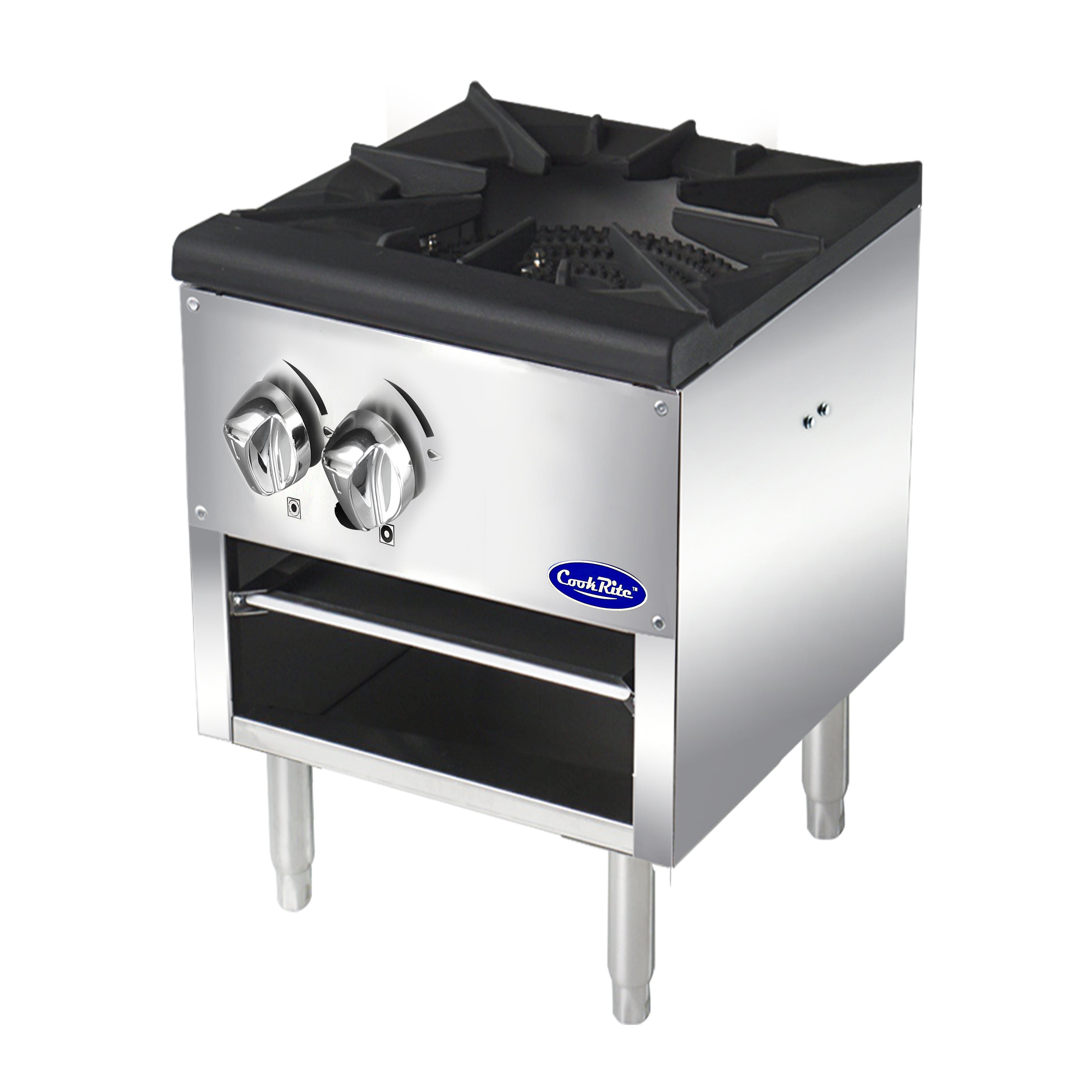 Atosa CookRite 1 Burner Commercial Stock Pot Range - 80,000 BTU Natural Gas - Heavy Duty Restaurant & Catering Equipment for Soup, Stew & Large Batch Cooking