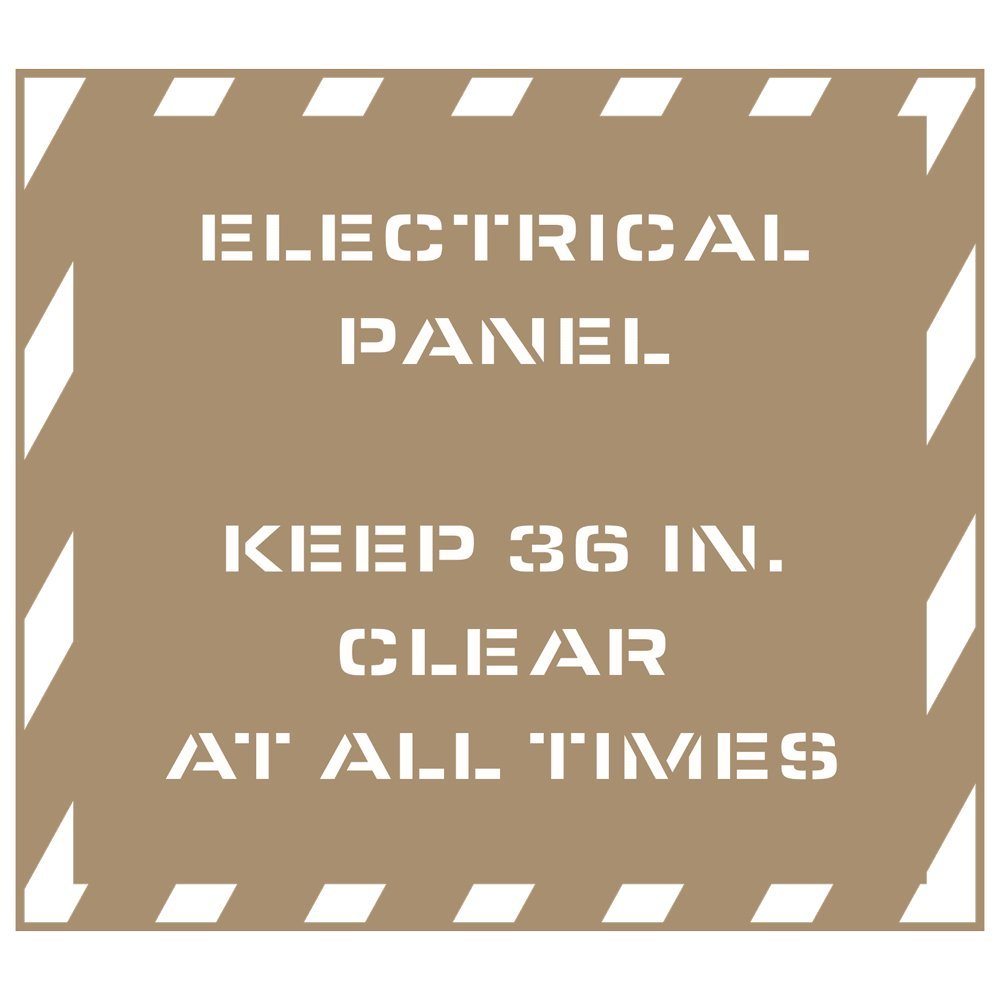 Electrical Panel Keep 36 Inches Clear Stencil - 43 x 38 Inch Flexible Plastic Sign for OSHA Compliance & Workplace Safety - Perfect for Industrial Facilities, Warehouses & Construction Sites