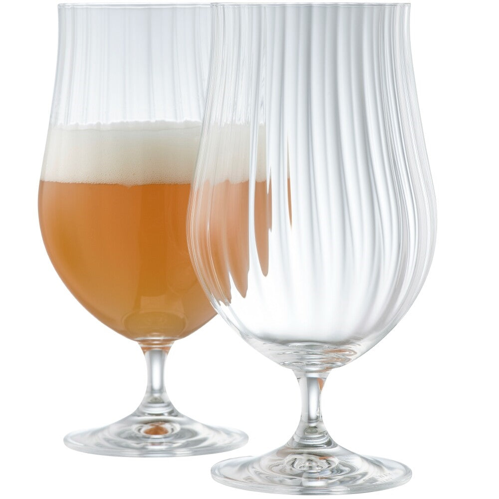 Premium Galway Crystal Erne Craft Beer & Cocktail Glasses Set of 2 - Elegant Irish Crystal Barware for Beer, Cocktails, and Whiskey - Perfect for Home Bars, Parties, and Gifts
