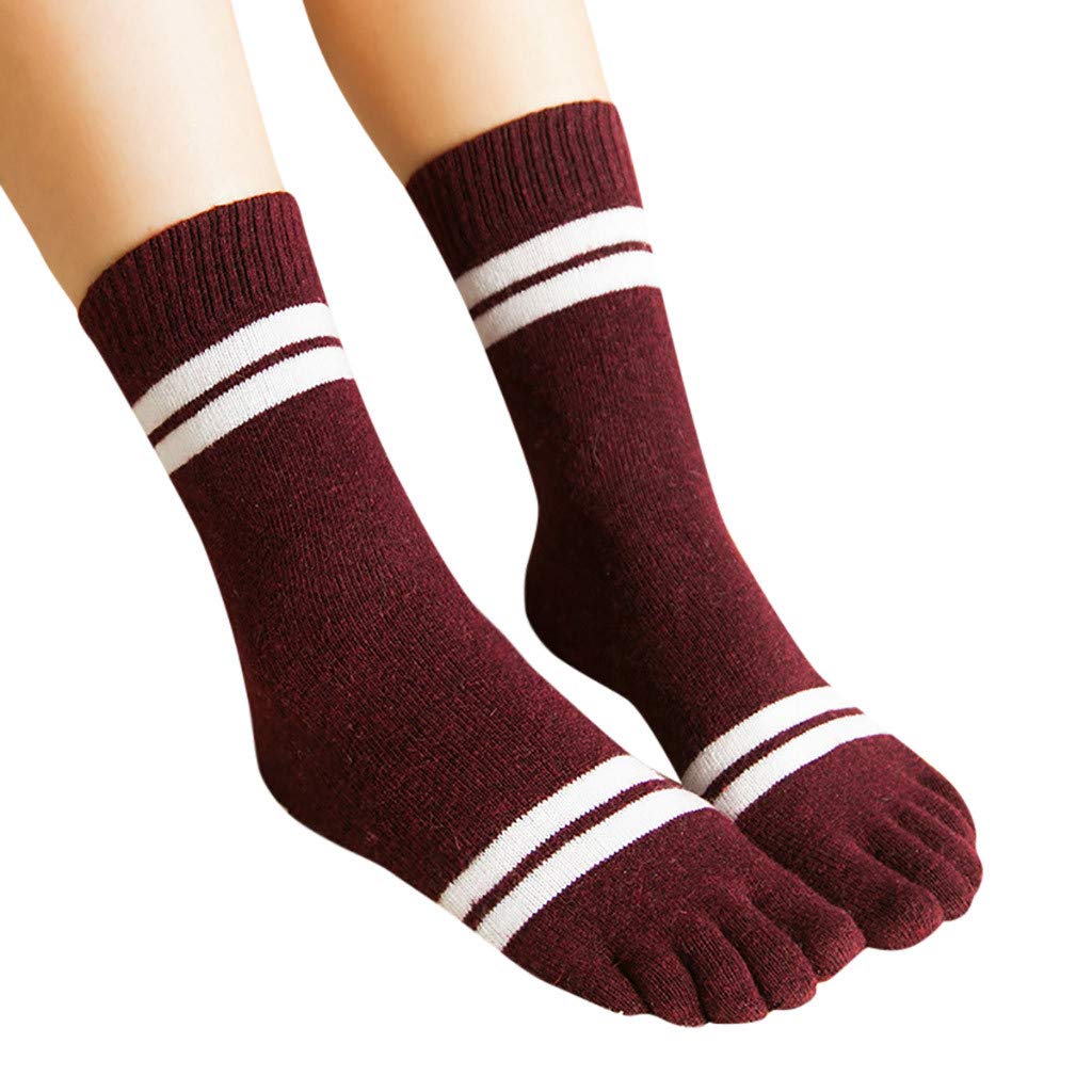 Youth Girls & Women's Colorful Printed Five-Toe Socks - Warm Wool Funny Socks for Teens & Adults - Perfect for Cosplay, Dance, Yoga & Winter Wear