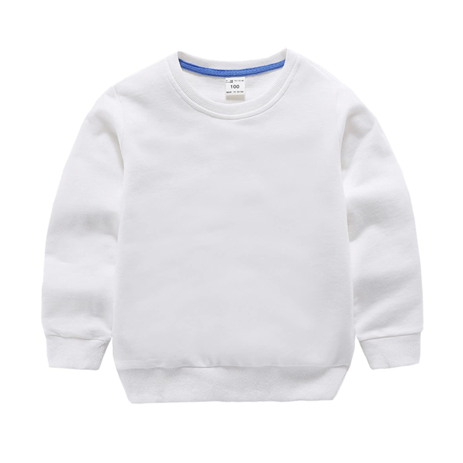 Soft Stretch Unisex Toddler Boys' Solid Color Long Sleeve Pullover Sweatshirt - Comfortable Active Wear for Playtime & Outdoor Activities