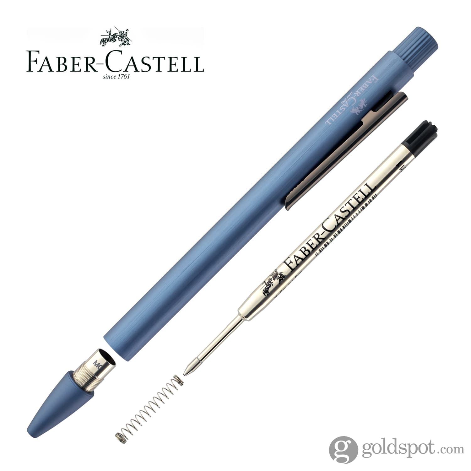 Faber-Castell Design Neo Slim Aluminum Ballpoint Pen - Dark Blue - Premium Writing Instrument for Office, School & Business Gifts
