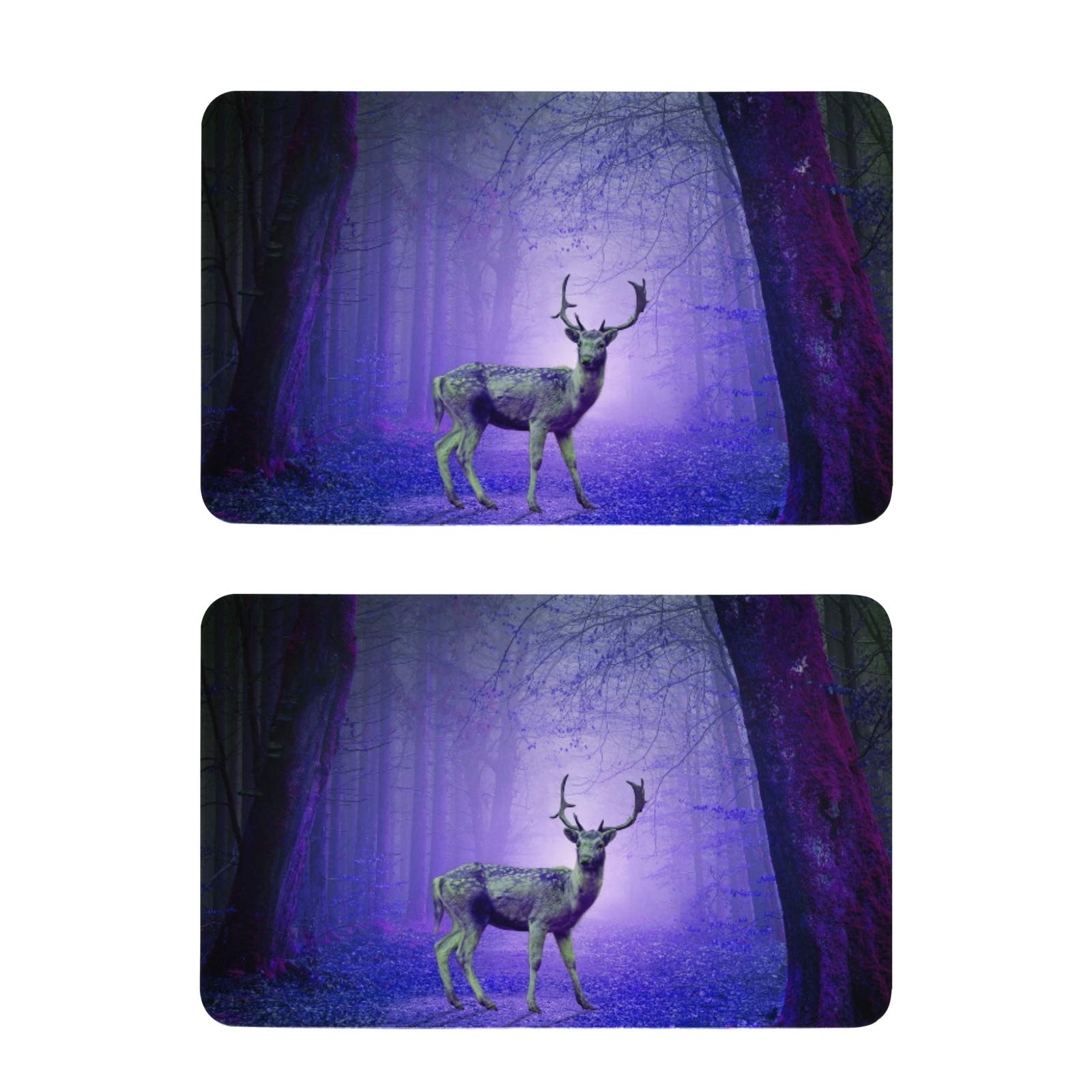 2 Pack Deer Shaped Fridge Magnets - Purple Forest Design, Strong Hold Refrigerator Magnets for Kitchen, Office, Dishwasher & Whiteboard (Perfect for Photos, Notes & Decor)