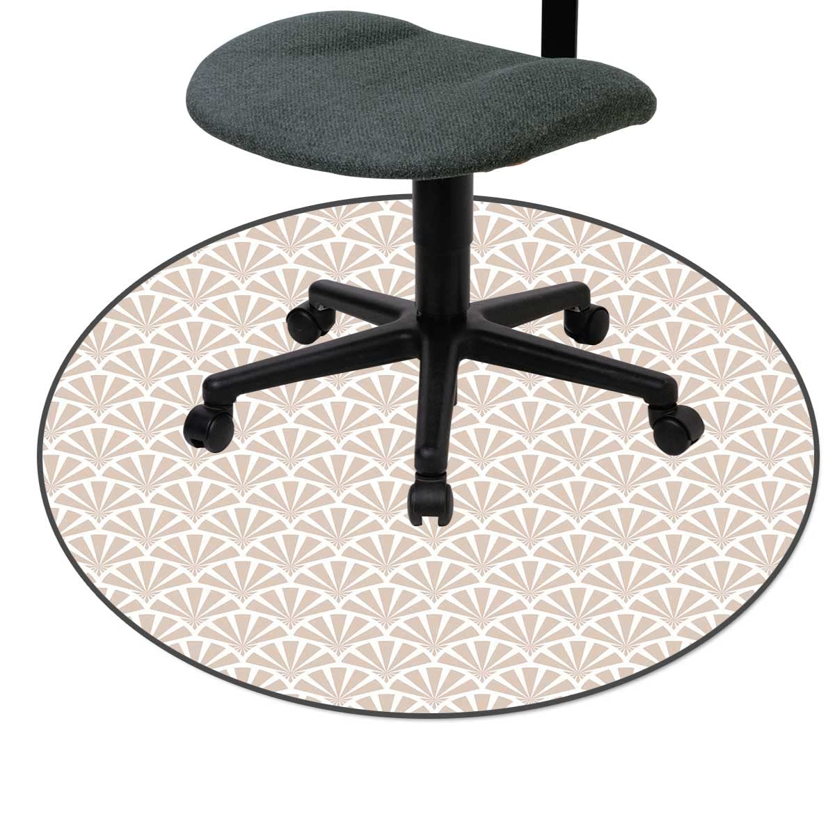 Beige Office Chair Mat for Carpet - 47 Inch Lattice Geometry Polka Dot Design, Non-Slip Desk Chair Mat for Gaming Room, Home & Office Decor | Protects Floors from Rolling Chairs
