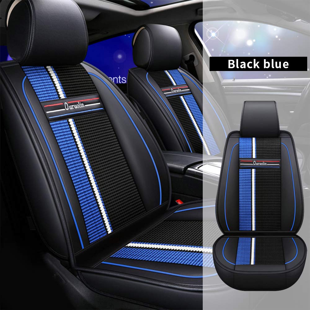 Premium All-Weather Custom Car Seat Covers for Suzuki & Most 5-Seat Vehicles - Waterproof, Anti-Slip Full Set (Black & Blue) | Ultimate Protection & Comfort for Daily Commute, Road Trips & Family Travel
