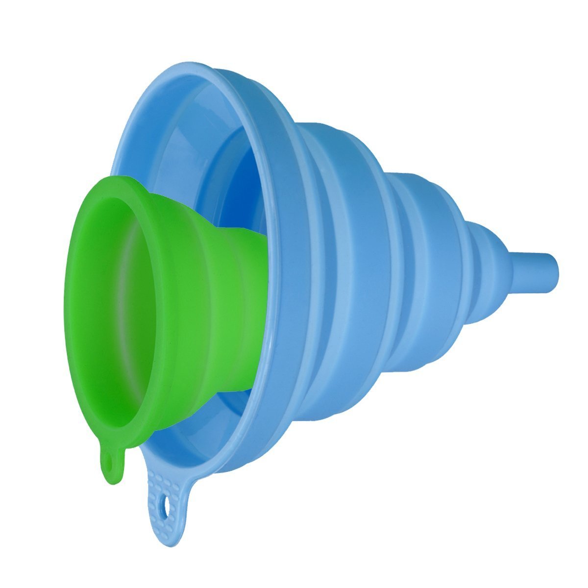 INMAKER Collapsible Silicone Funnel Set - 2 Pack Large Foldable Kitchen Funnel for Water Bottles, Oil, Liquids | Perfect for Camping, Travel & Home Use