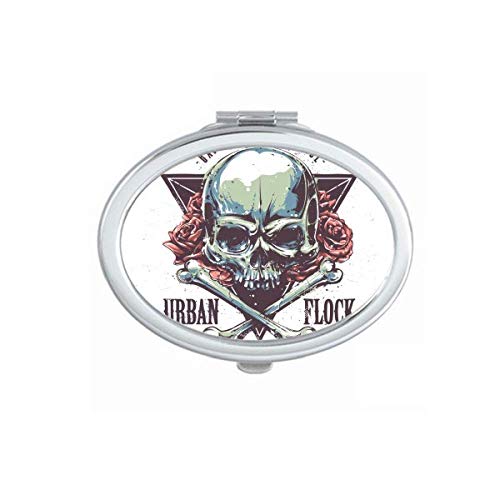 DIYthinker Urban Flock Indian Skeleton Totem Mirror - Portable Foldable Double-Sided Makeup Mirror with Stand (Perfect for Travel, Home Vanity & Professional Makeup Artists)