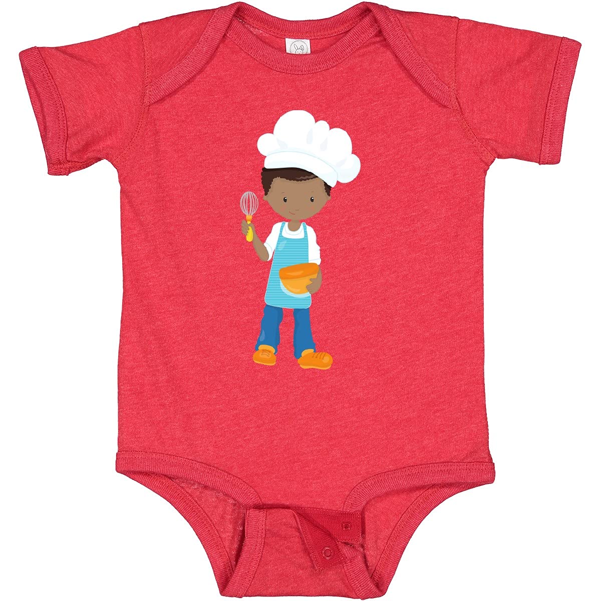 Inktastic African American Boy Baking Baker Pastry Chef Baby Bodysuit - Cute Infant Onesie for Baking Enthusiasts & Future Chefs - Perfect for Cooking Classes, Birthday Gifts & Family Baking Moments