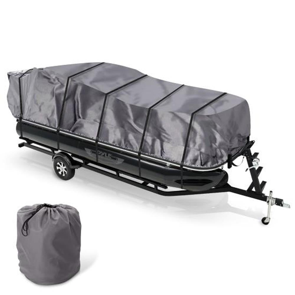 Heavy-Duty Pontoon Boat Cover 17-20 Ft - Waterproof, UV-Resistant, All-Weather Protection for Outdoor Storage & Mooring